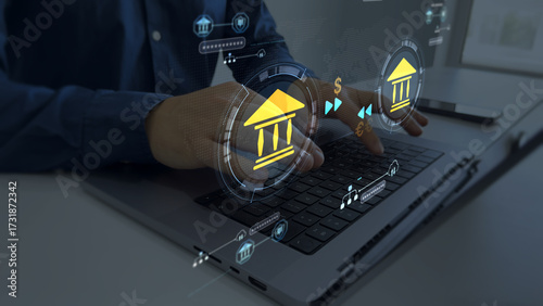 фотографія Secure bank transfers and financial transactions with data protection, encryption, and privacy for safe online and international payments