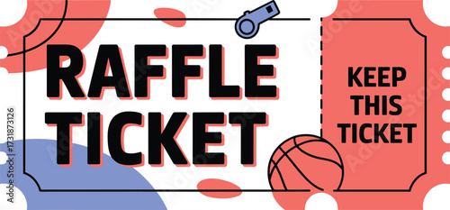 Playful basketball raffle ticket template design for exciting giveaways and events