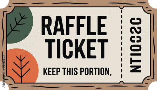 Rustic outdoor autumn raffle ticket template for events and fundraisers