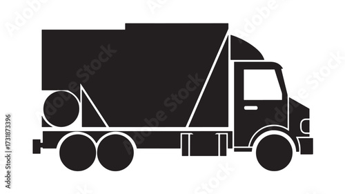 Garbage truck vector icon simple flat design isolated on white background for infographic and web use