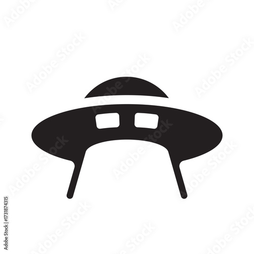 Classic Flying Saucer UFO Silhouette
