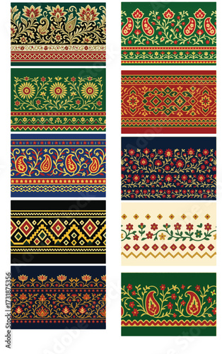 geometrical border lace design for saree and suit dupatta
