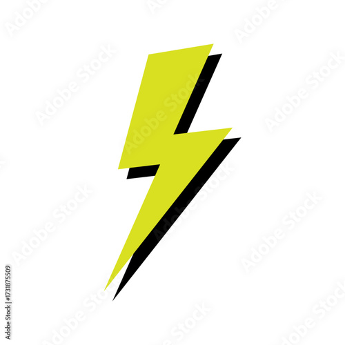 Thunderstorm lightning icon. Colored silhouette. Front side view. Vector simple flat graphic illustration. Isolated object on white background. Isolate.
