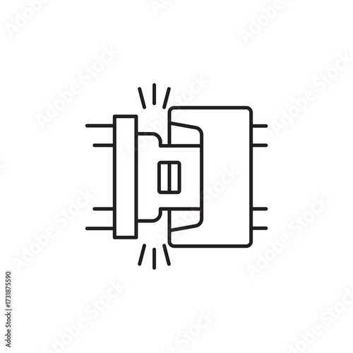 Seat belt icon, Driver Symbol Outline icon Transparent background Editable Stroke