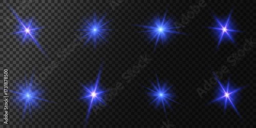 Lens Flare, light glow effect. sun or realistic shining star with backlight effect. bokeh glitter and sparkles or sparkles on transparent background.