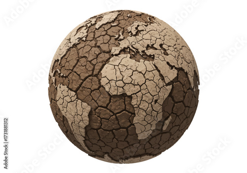 Dry Earth Globe A Visual Representation of Climate Change.