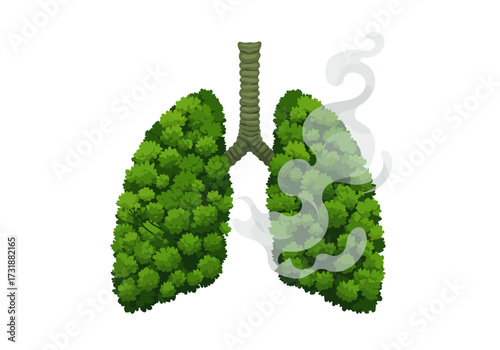 Healthy Green Lungs A Symbol of Environmental Wellness and Respiratory Health.