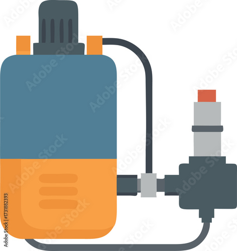 Flat vector icon of a submersible pump with white background.