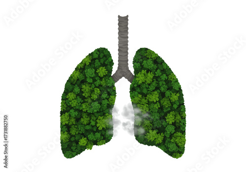 Lungs Made of Trees A Symbol of Clean Air and Health.