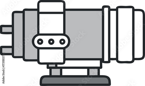 Minimal vector icon of a multistage pump with white background.