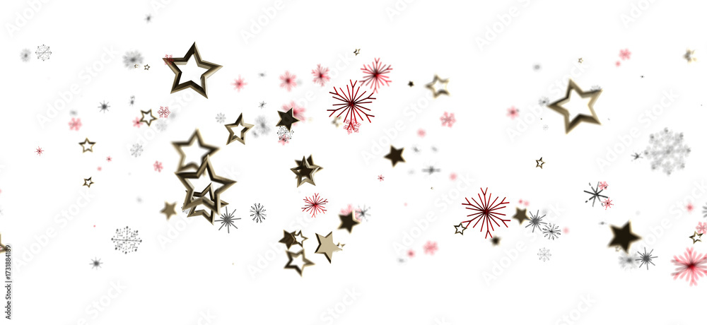 Obraz premium Festive background with gold stars and snowflakes, perfect for Christmas, holiday, and celebration projects. Ideal for design and advertising.