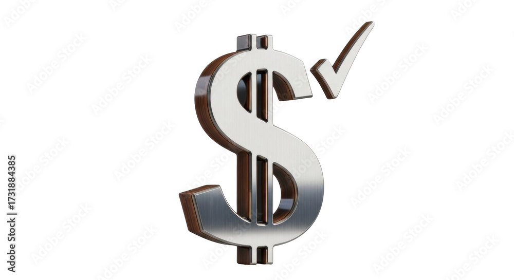 Fototapeta premium Isolated validated currency, conceptual for financial success and achievement, payment approval
