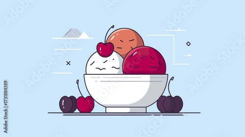 Ice cream sundae illustration