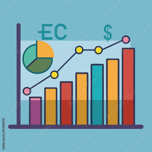Grafici Statistici ed Economici – Istogrammi e Dati Finanziari Vettoriali