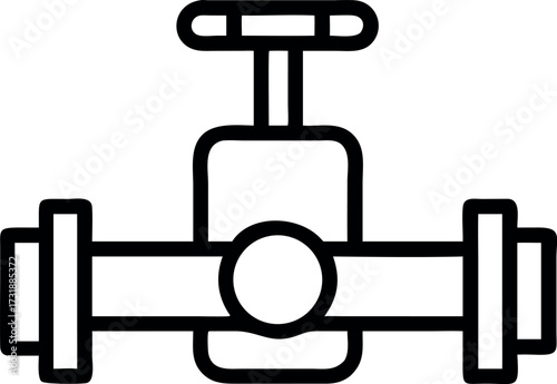 Simple vector icon of a control valve with white background.