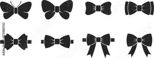 Black and white abstract bow tie vector illustration