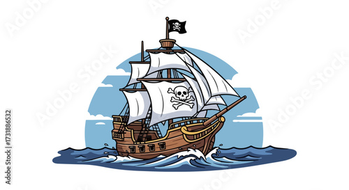 Pirate ship illustration