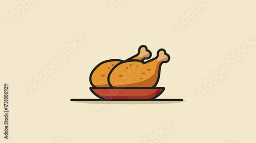 Roasted chicken drumsticks on plate