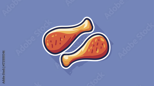 Two fried chicken drumsticks