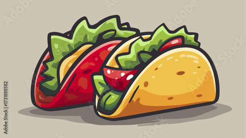 Two tacos with colorful fillings