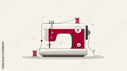 Vintage sewing machine illustration