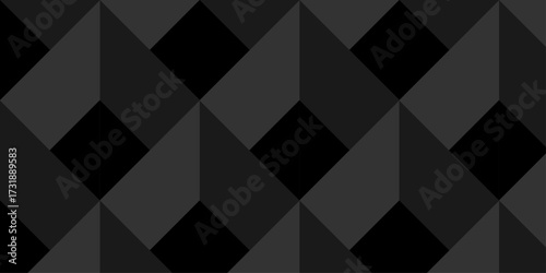 Geometric black cube wall creative concept triangle overlap square technology background. vector digital cubes fabric and wallpaper grid block texture background.	

