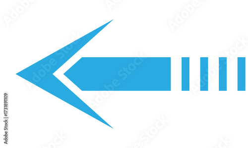 Free Download Blue arrow pointing left with dashed line isolated on transparent background - GFXLoad