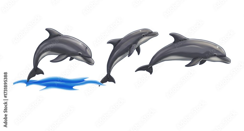 Fototapeta premium dolphin isolated on white background