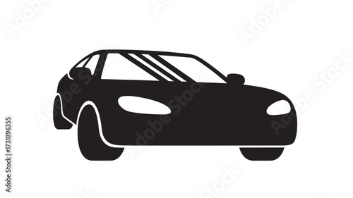 Black car vector icon simple flat design isolated on white background for app and web design
