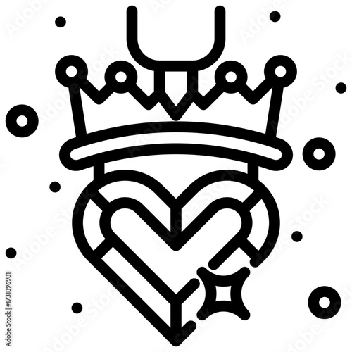 Necklace crowned heart jewel necklace with decorative dots offers a charming elegant pendant design.