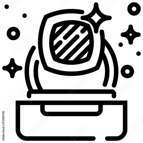 Jewelry ring icon presents a diamond ring icon inside a showcase jewelry box gift.