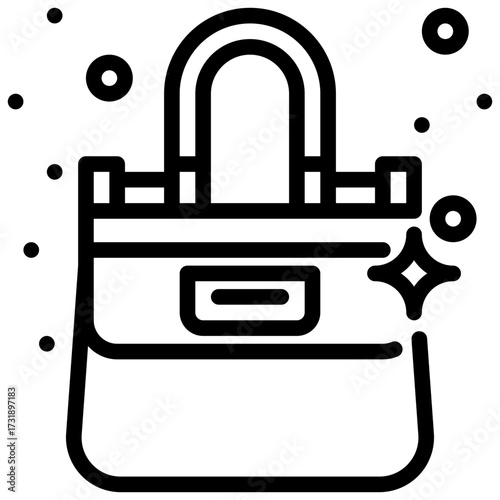 Shoulder bag icon shopping bag shining magically a captivating symbol of stylish convenient carrying.