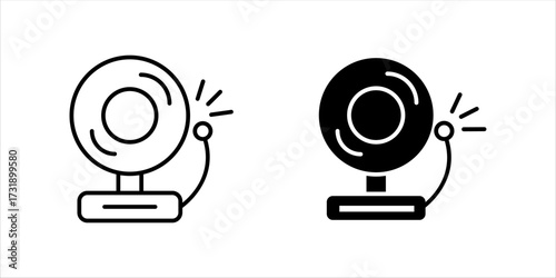 Message notification bell vector line icon for incoming inbox