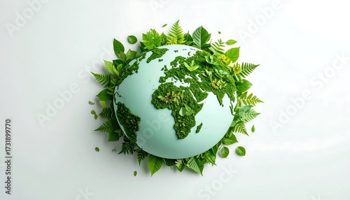 Earth surrounded by lush greenery