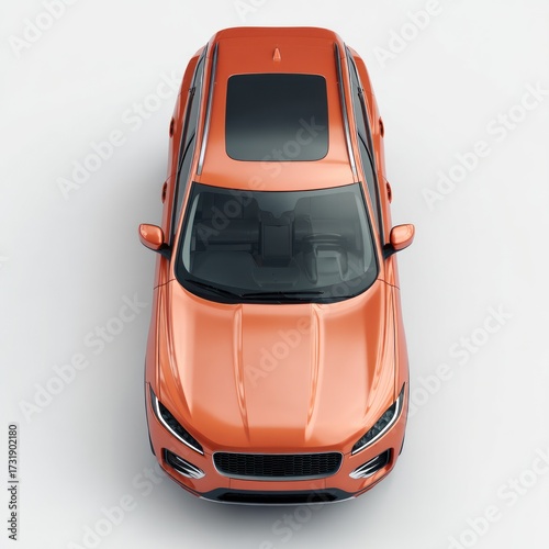 Orange suv top view