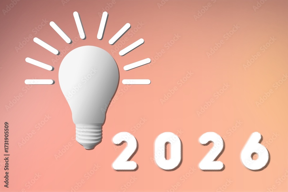 Fototapeta premium 2026 Creativity and inspiration ideas concepts with lightbulb.Business solution