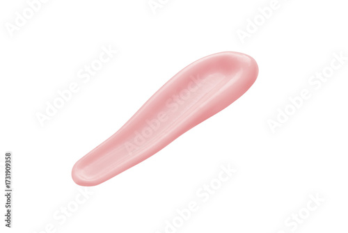 Realistic Pink Cosmetic Cream Smear Mockup Isolated on Transparent Background – Smooth Lotion, Gel or Serum Texture, Beauty Product Branding, High-Resolution PNG