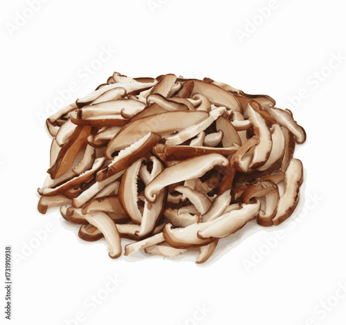 Forest Canopy Sliced shiitake mushrooms isolated watercolor vector illustration svg