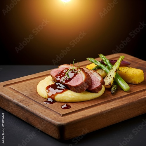 sliced ham on a plate