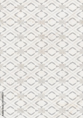 Geometric pattern with repeating diamond shapes in a light gray and white color scheme