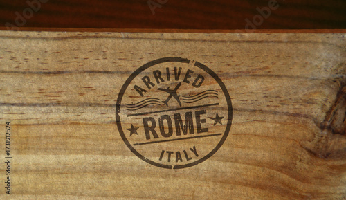 Rome arrived stamp and stamping