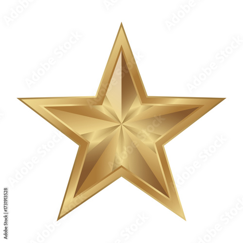 Gold star icon on a white background. Vector illustration.