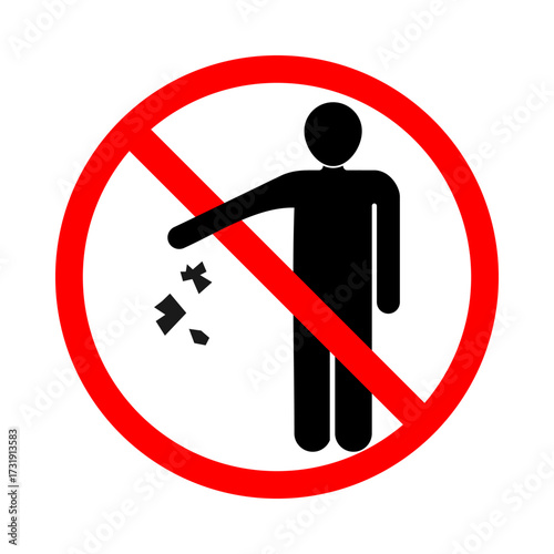 No Littering Sign, Do Not Litter Icon, No Trash Symbol, Littering Prohibited, Keep Clean Symbol