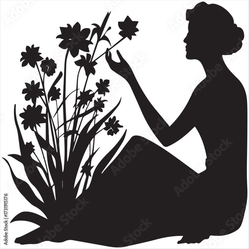 girl with a bouquet of flowers