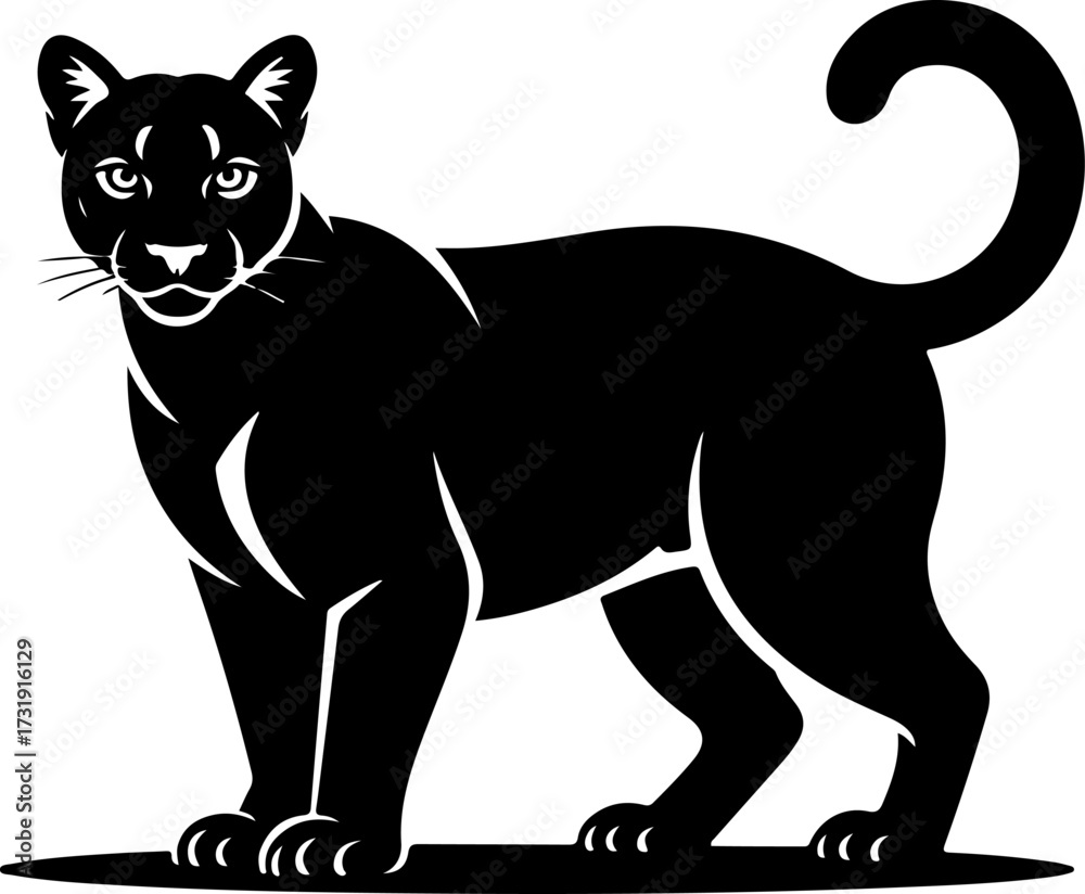Obraz premium cougar silhouette vector illustration