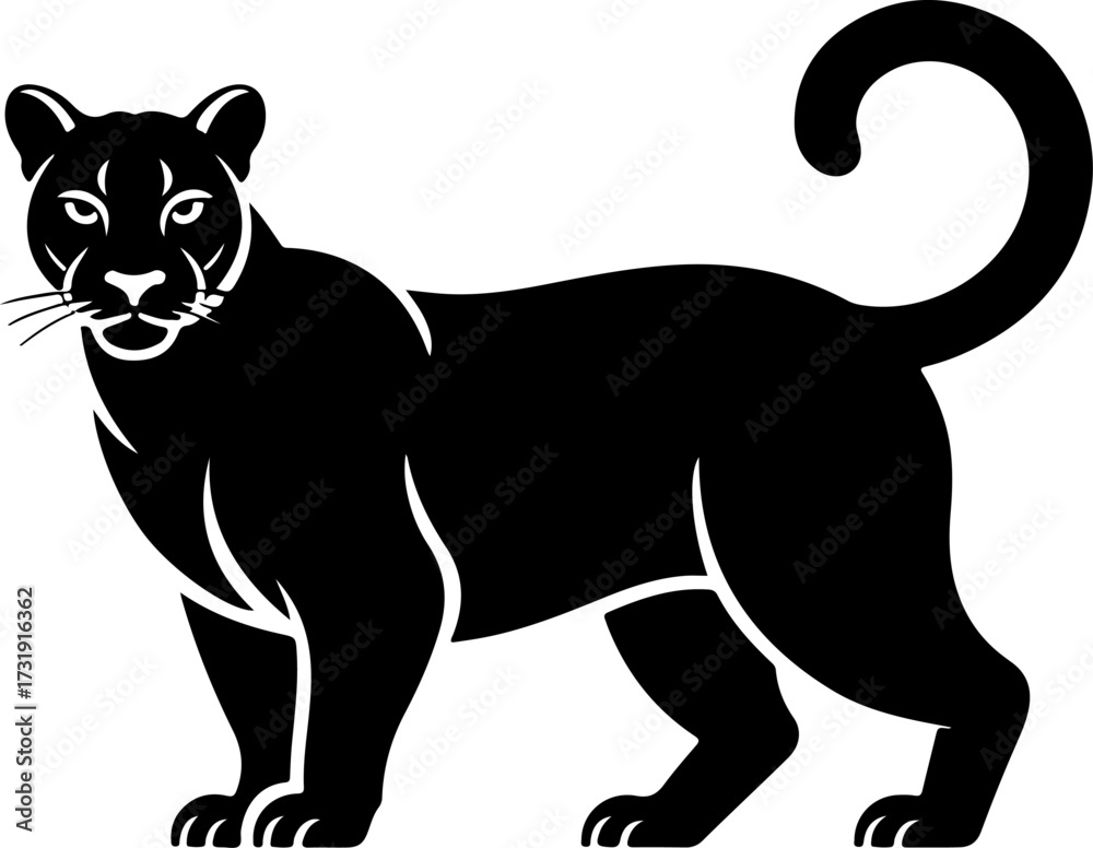 Obraz premium cougar silhouette vector illustration