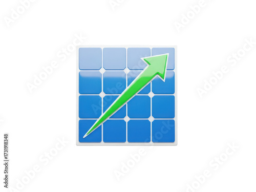 Green arrow graph upward trend business growth financial success chart