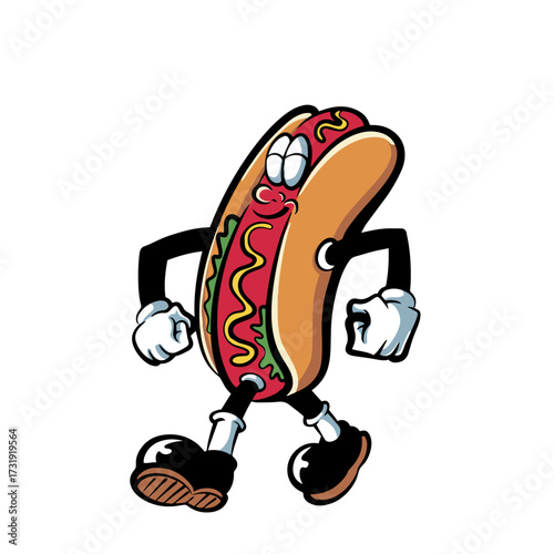 hot dog with mustard