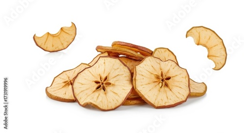 Crisp apple slices dehydrated to perfection, a healthy snack alternative