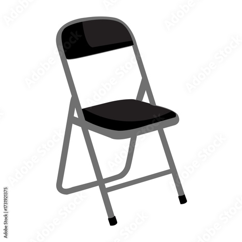Black wooden director chair and metal folding office chair isolated on white